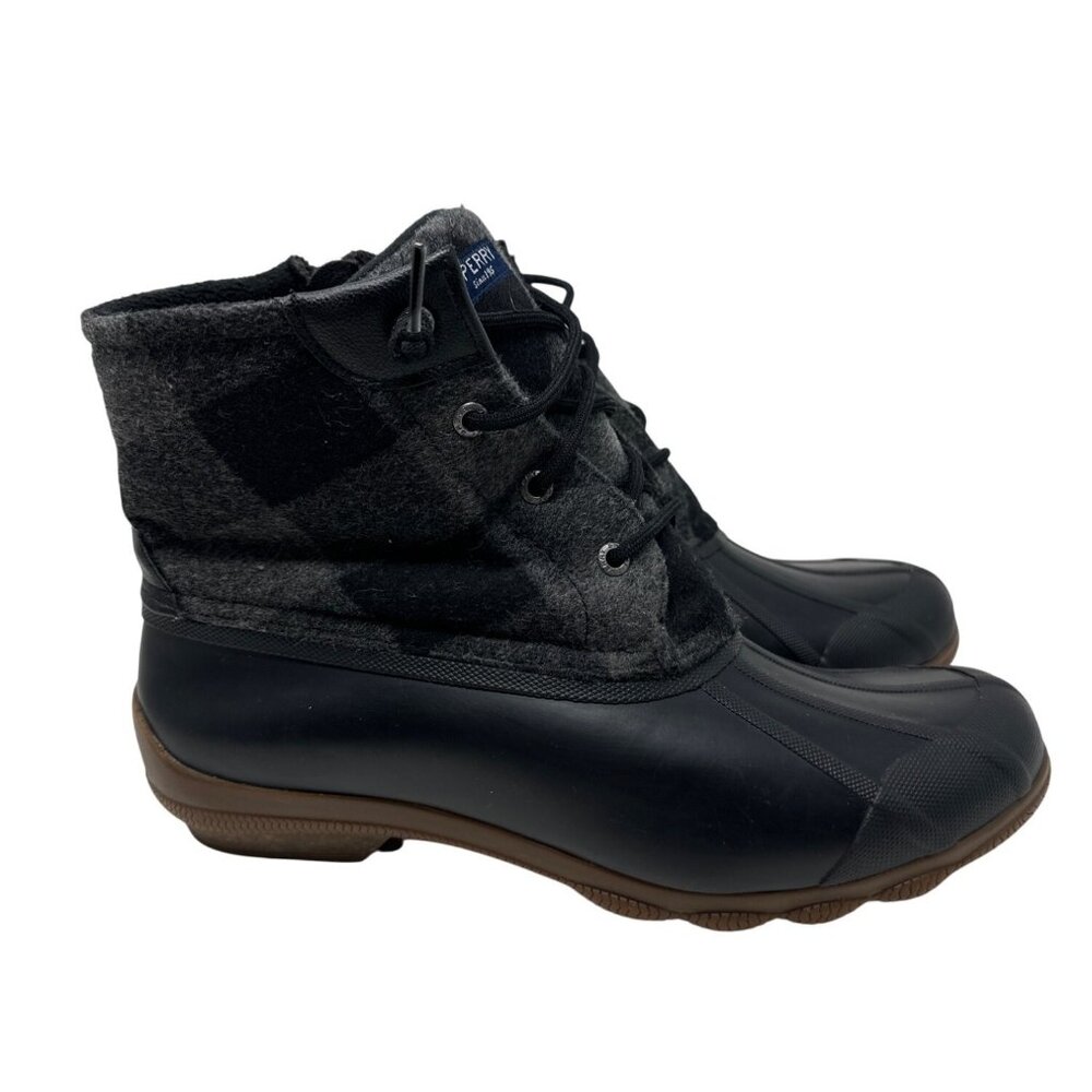 Sperry Womens Wool & Rubber Duck Boots Black/Gray Size 10M